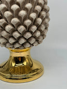 Pigna Aurum Ceramica Caltagirone cm H.35 Artigianale Beige Ecru DD CERAMICHE SICILIANE