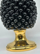 Pigna Aurum Ceramica Caltagirone cm H.40 Artigianale Nero DD CERAMICHE SICILIANE