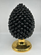 Pigna Aurum Ceramica Caltagirone cm H.40 Artigianale Nero DD CERAMICHE SICILIANE