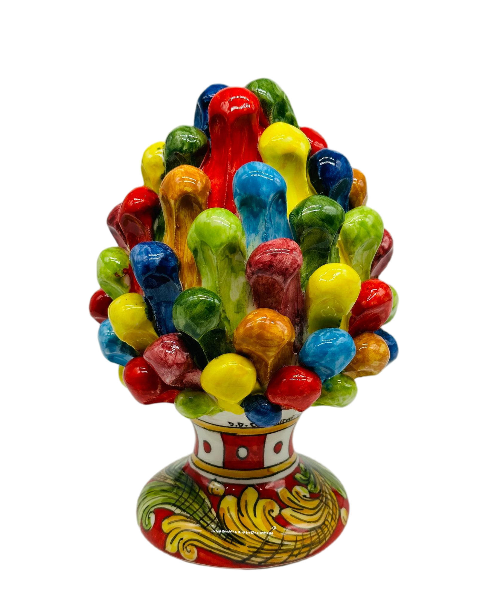 Pigna Ceramica Caltagirone Artigianale cm H.20 Multicolor DD CERAMICHE SICILIANE