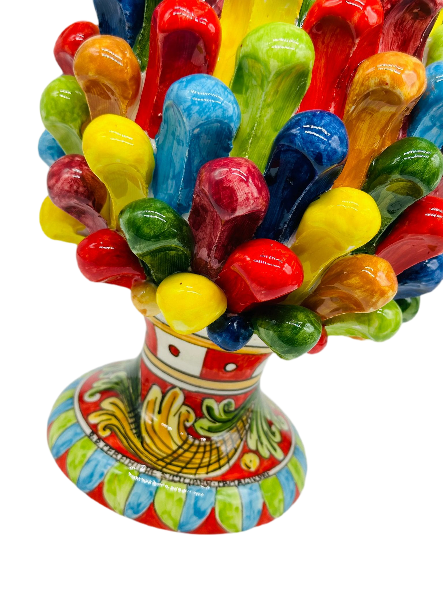 Pigna Ceramica Caltagirone Artigianale cm H.25 Multicolor DD CERAMICHE SICILIANE