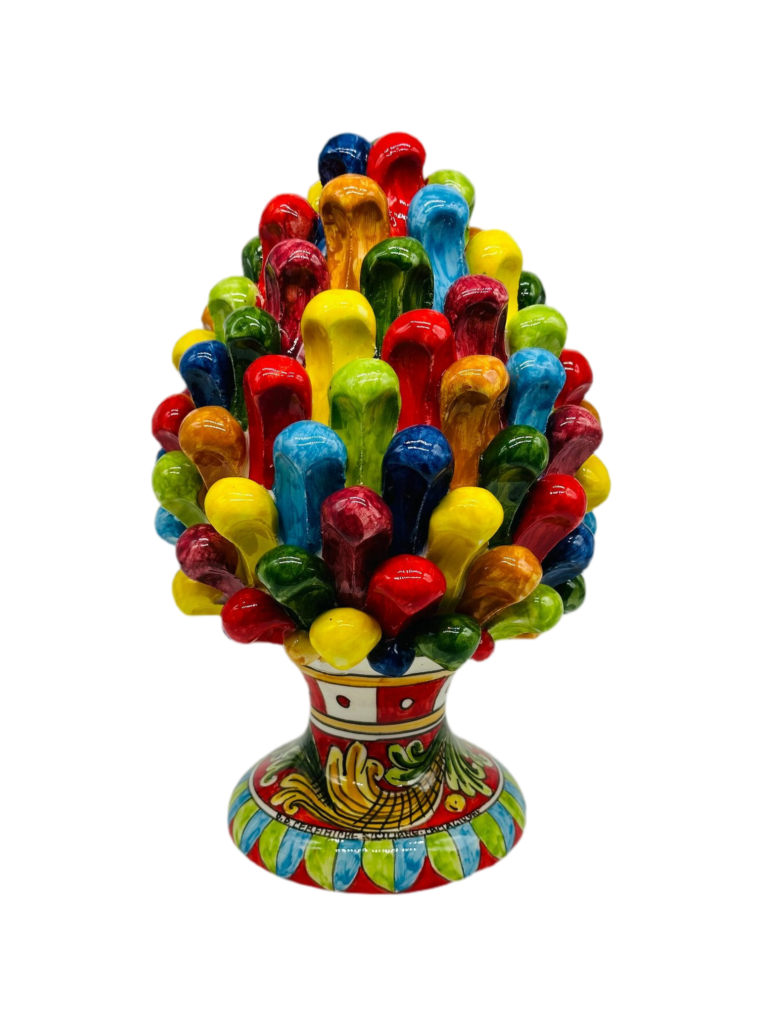 Pigna Ceramica Caltagirone Artigianale cm H.25 Multicolor DD CERAMICHE SICILIANE
