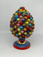 Pigna Ceramica Caltagirone Artigianale “LAETUS” Luxury cm H.30 Multicolor Oro DD CERAMICHE SICILIANE