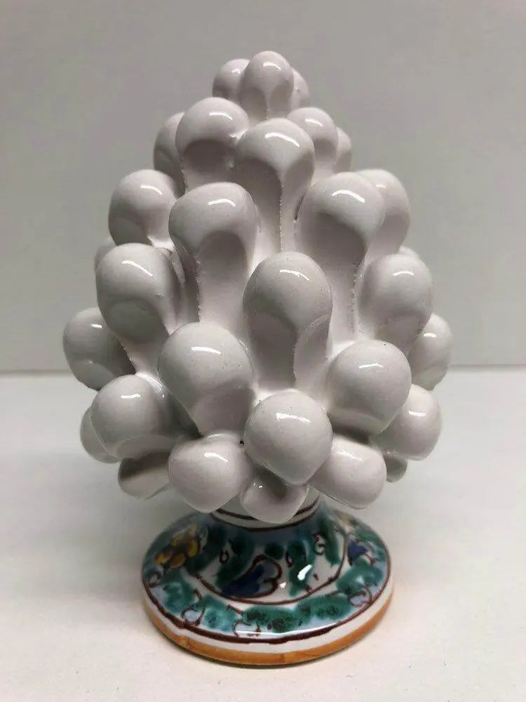 Pigna Ceramica Caltagirone cm H.10 Artigianale Base Decorata VARI COLORI DD CERAMICHE SICILIANE