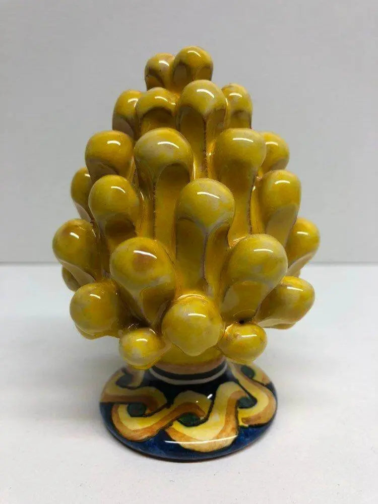 Pigna Ceramica Caltagirone cm H.10 Artigianale Base Decorata VARI COLORI DD CERAMICHE SICILIANE
