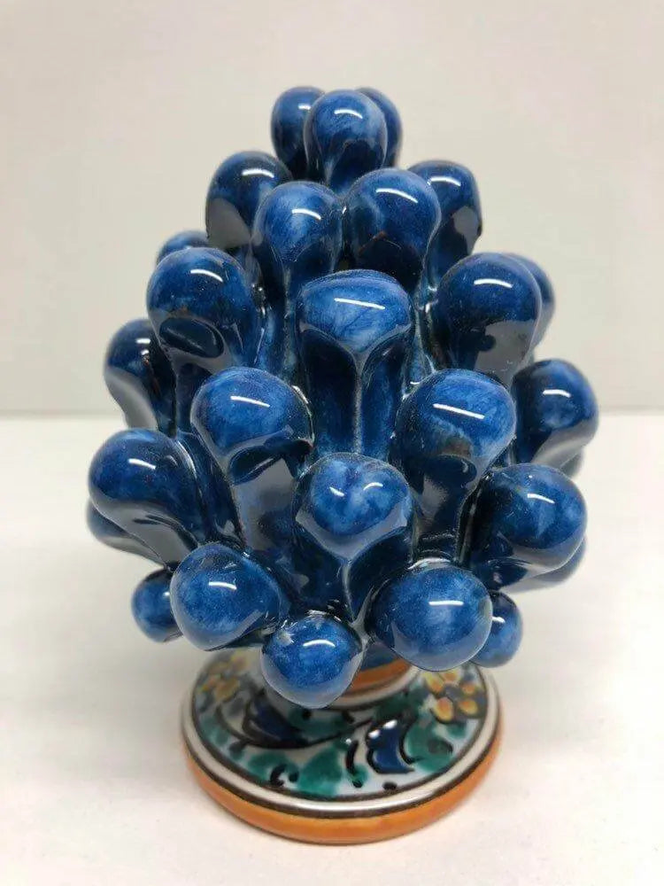 Pigna Ceramica Caltagirone cm H.10 Artigianale Base Decorata VARI COLORI DD CERAMICHE SICILIANE