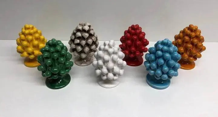 Pigna Ceramica Caltagirone cm H.10 Artigianale VARI COLORI - DD CERAMICHE SICILIANE
