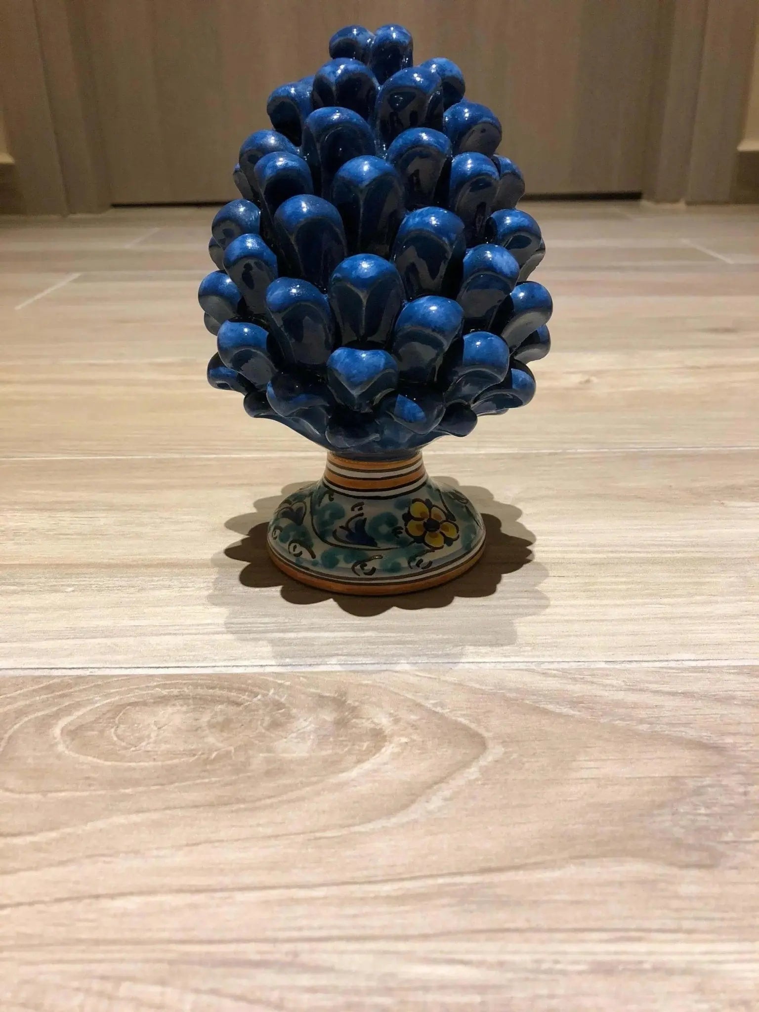 Pigna Ceramica Caltagirone cm H.15 Artigianale con Base Decorata VARI COLORI - DD CERAMICHE SICILIANE