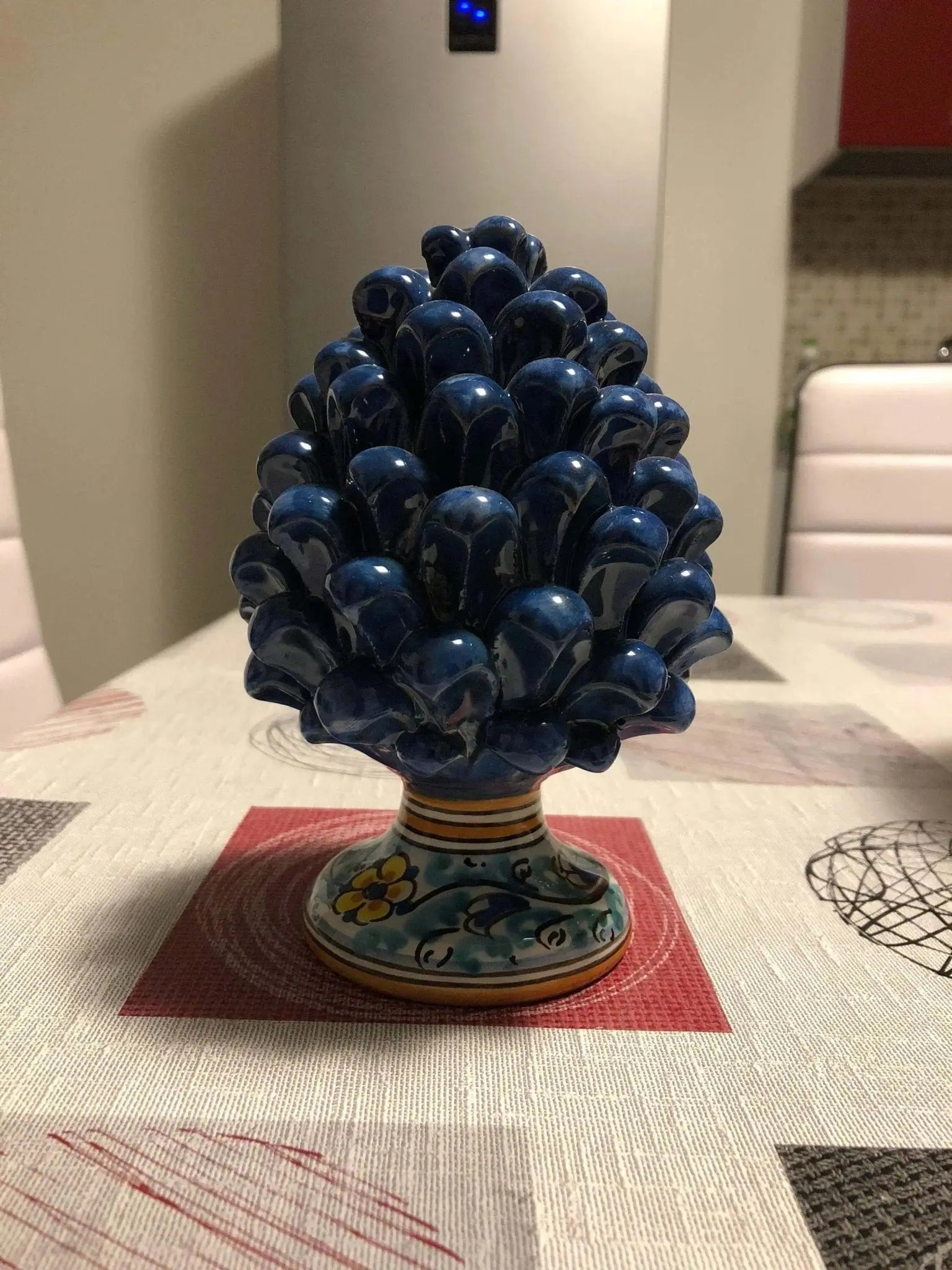 Pigna Ceramica Caltagirone cm H.15 Artigianale con Base Decorata VARI COLORI - DD CERAMICHE SICILIANE