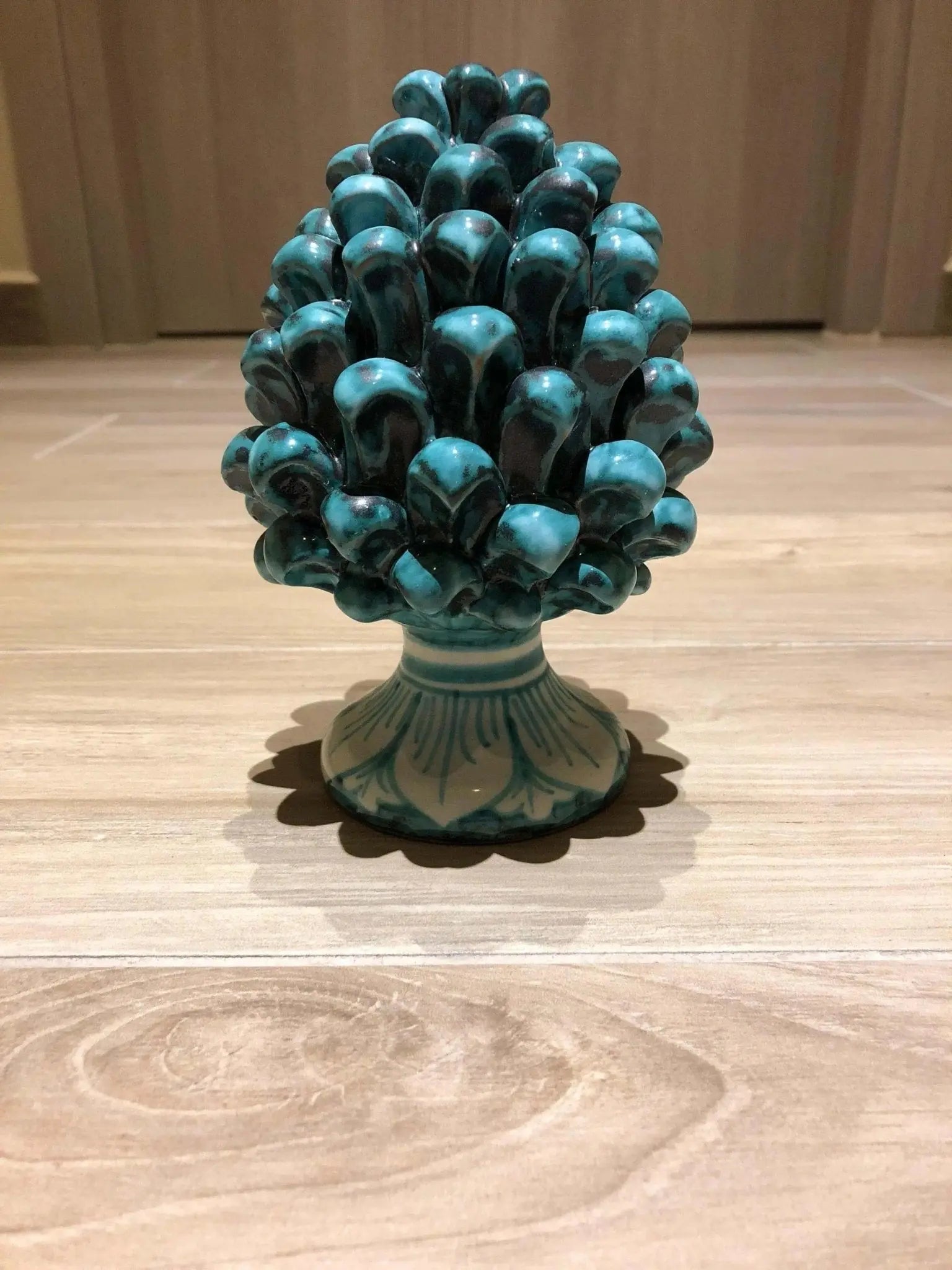 Pigna Ceramica Caltagirone cm H.15 Artigianale con Base Decorata VARI COLORI - DD CERAMICHE SICILIANE