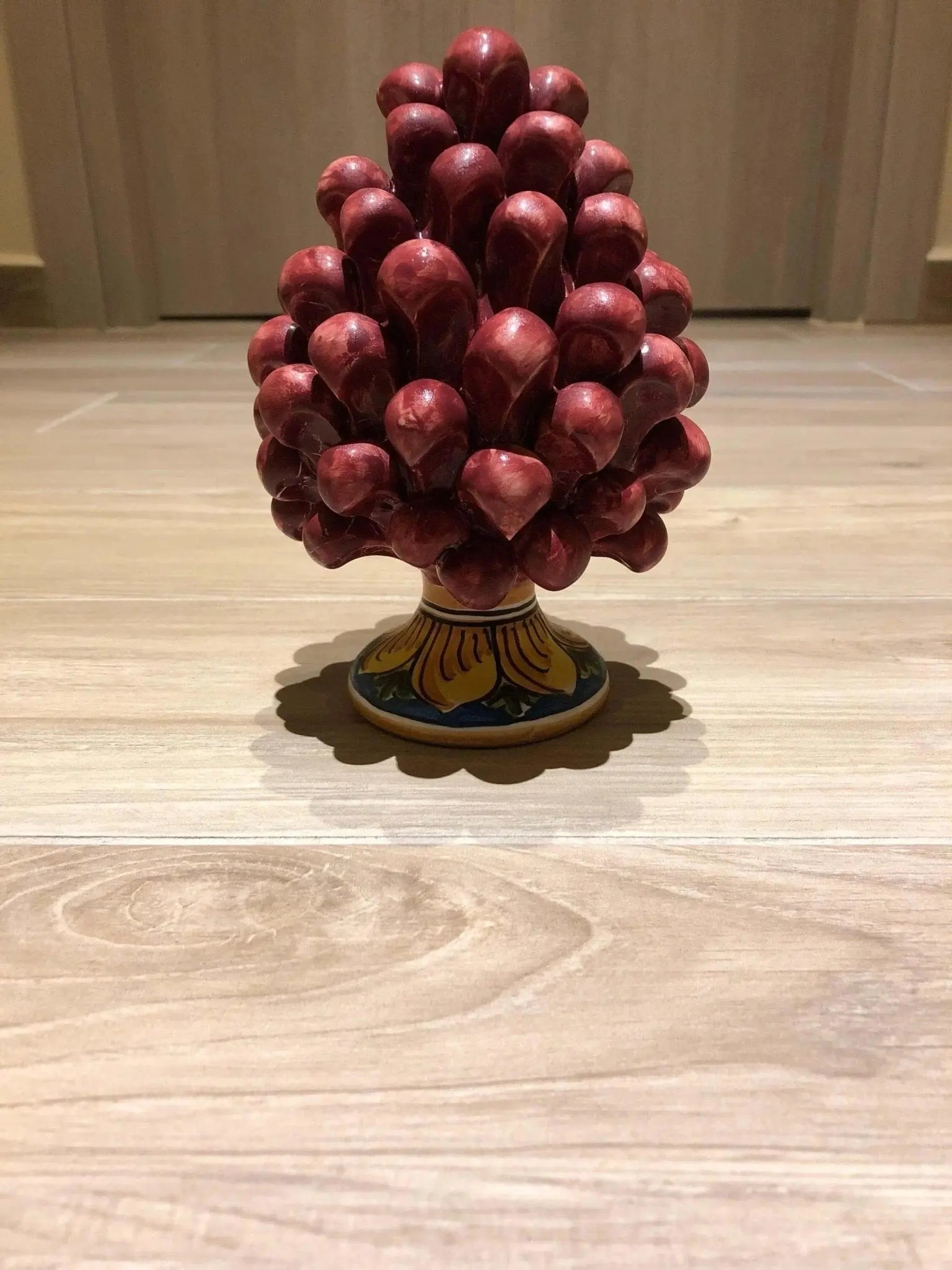 Pigna Ceramica Caltagirone cm H.15 Artigianale con Base Decorata VARI COLORI - DD CERAMICHE SICILIANE