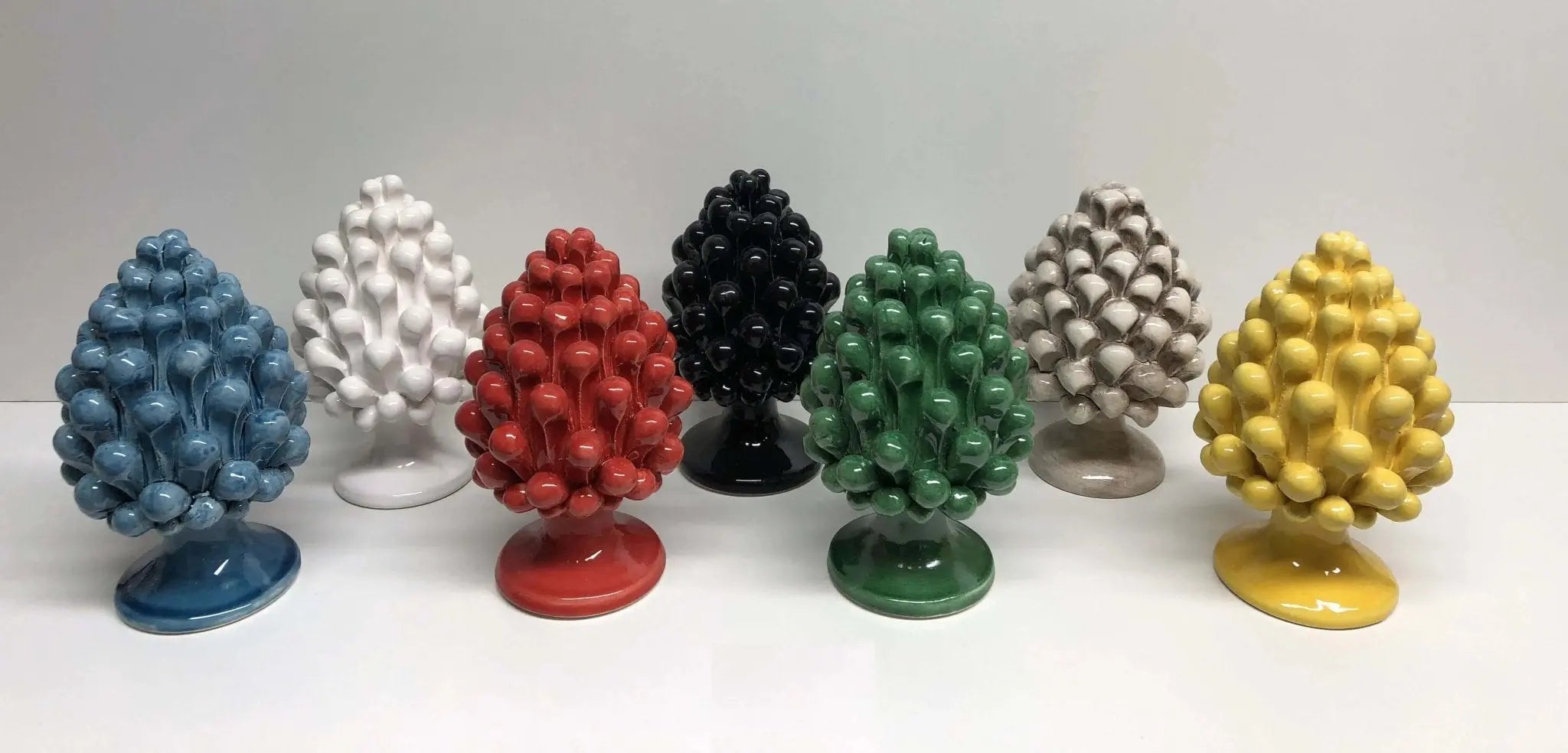 Pigna Ceramica Caltagirone cm H.15 Artigianale VARI COLORI - DD CERAMICHE SICILIANE