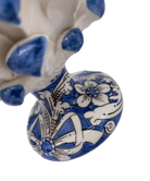 Pigna Ceramica Caltagirone cm H.20 Artigianale Base Decorata Punte Blu - DD CERAMICHE SICILIANE