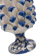 Pigna Ceramica Caltagirone cm H.20 Artigianale Base Decorata Punte Blu - DD CERAMICHE SICILIANE