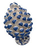 Pigna Ceramica Caltagirone cm H.20 Artigianale Base Decorata Punte Blu - DD CERAMICHE SICILIANE