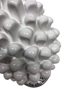 Pigna Ceramica Caltagirone cm H.20 Artigianale Bianco Base Decorata Nero - DD CERAMICHE SICILIANE