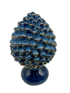 Pigna Ceramica Caltagirone cm H.20 Artigianale Blu Oro Linea Luis DD CERAMICHE SICILIANE
