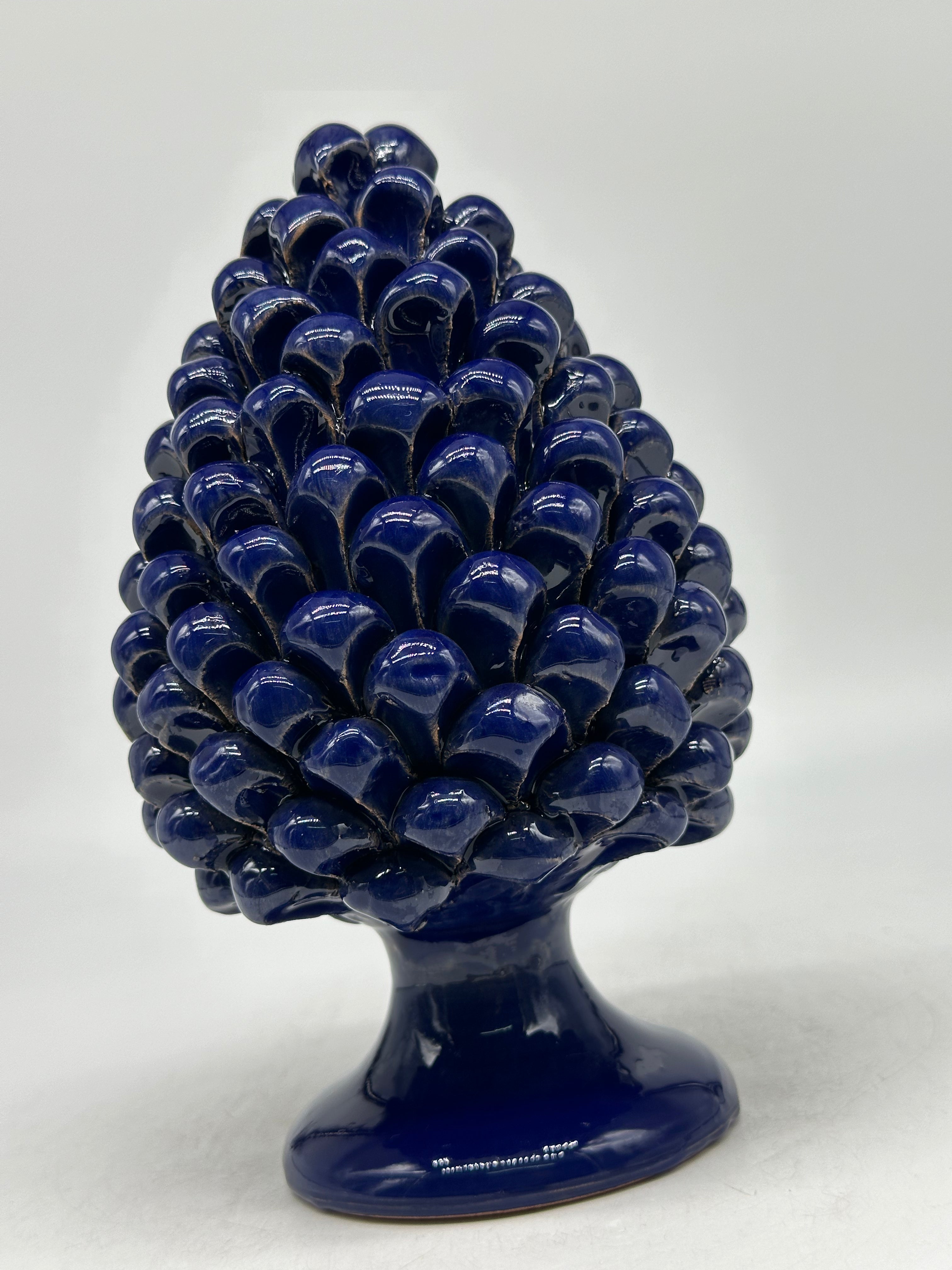 Pigna Ceramica Caltagirone cm H.20 Artigianale Blu - PIGNE