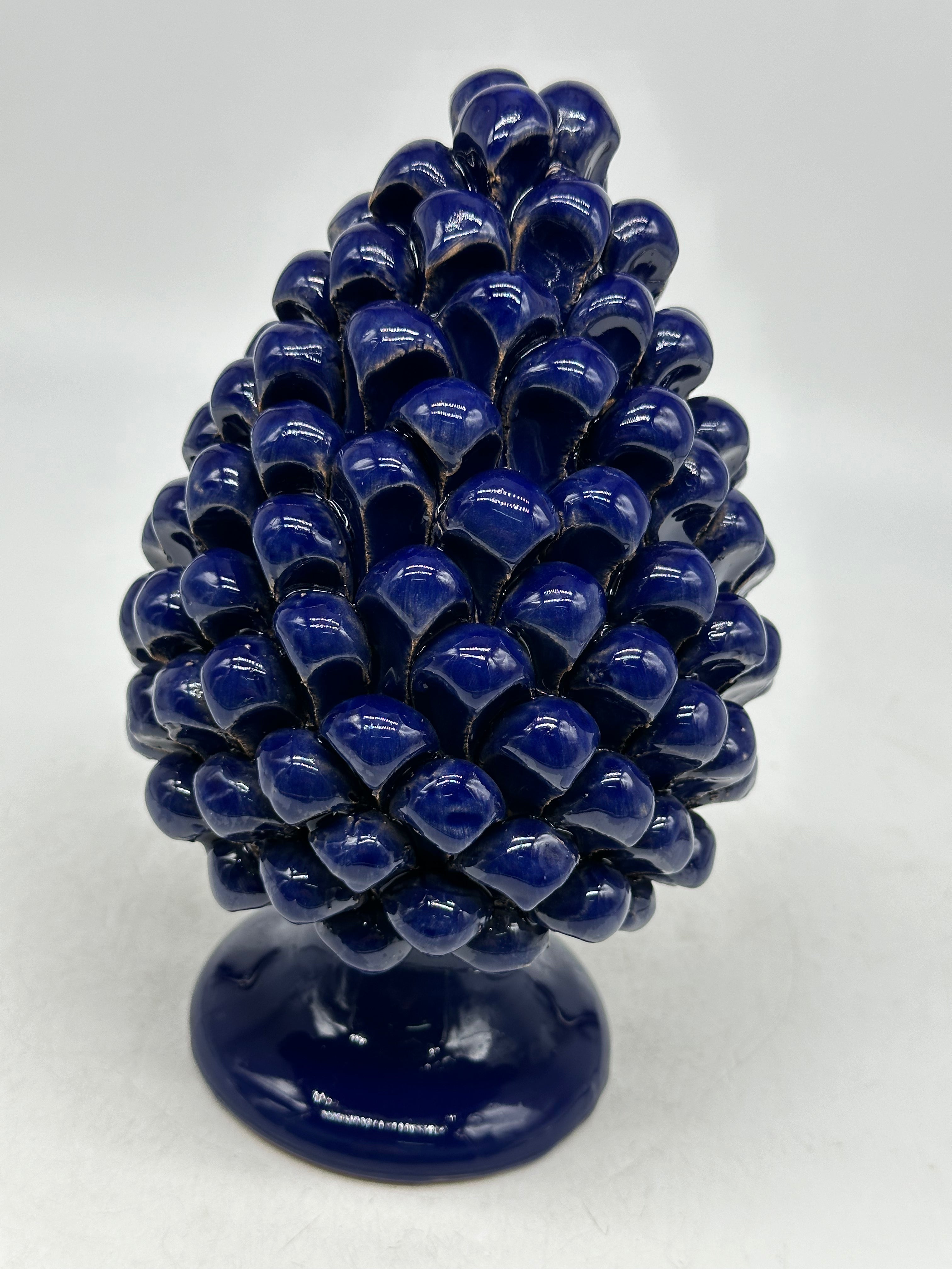Pigna Ceramica Caltagirone cm H.20 Artigianale Blu - PIGNE