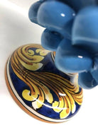 Pigna Ceramica Caltagirone cm H.20 Artigianale Celeste Base Decorata DD CERAMICHE SICILIANE