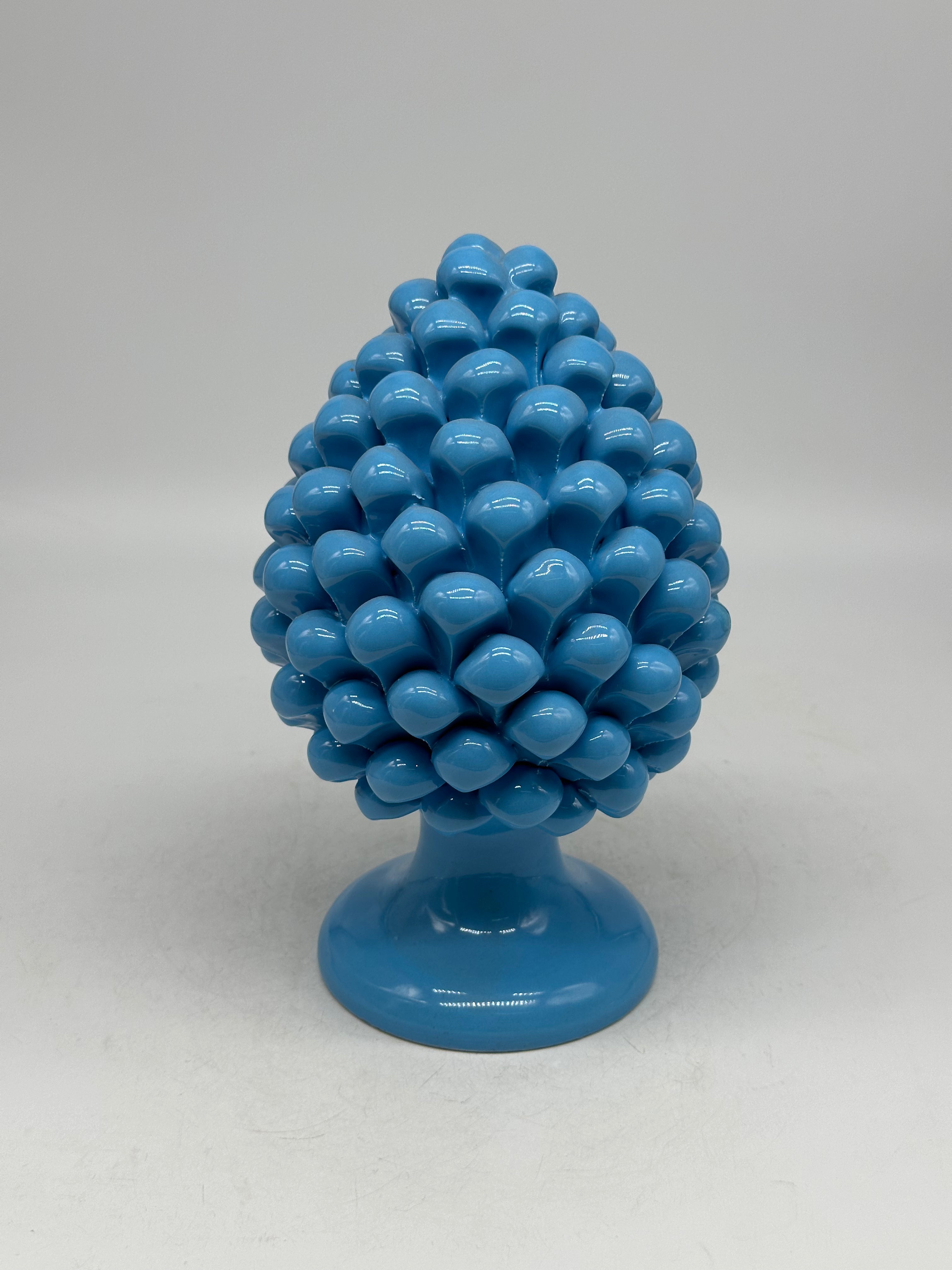 Pigna Ceramica Caltagirone cm H.20 Artigianale Celeste - PIGNE