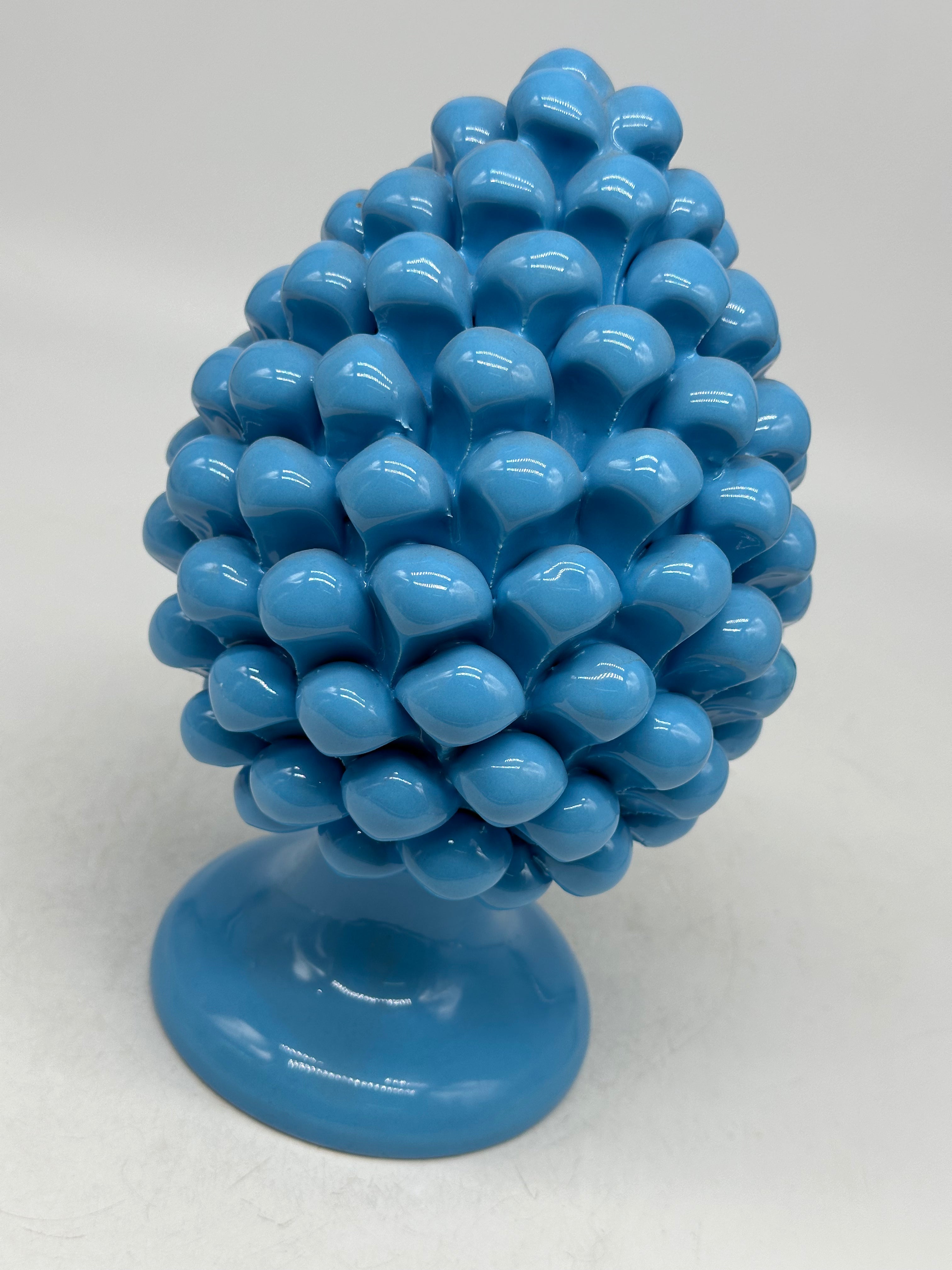 Pigna Ceramica Caltagirone cm H.20 Artigianale Celeste - PIGNE