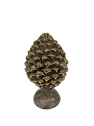 Pigna Ceramica Caltagirone cm H.20 Artigianale Écru Oro Linea Luis - DD CERAMICHE SICILIANE