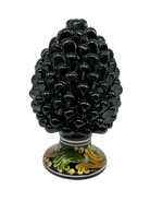 Pigna Ceramica Caltagirone cm H.20 Artigianale Nero Base Decorata DD CERAMICHE SICILIANE