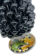 Pigna Ceramica Caltagirone cm H.20 Artigianale Nero Base Decorata DD CERAMICHE SICILIANE