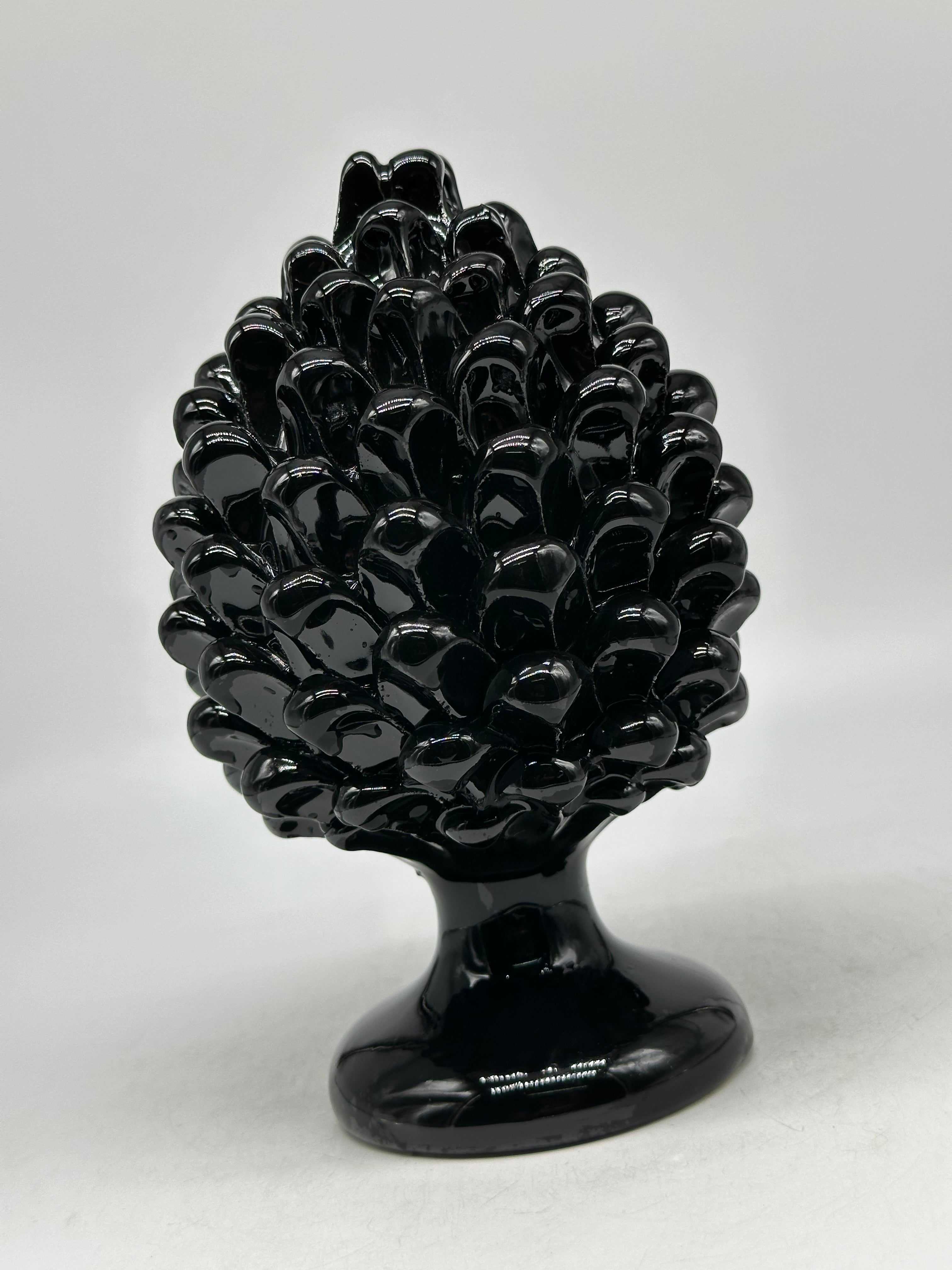 Pigna Ceramica Caltagirone cm H.20 Artigianale Nero - PIGNE