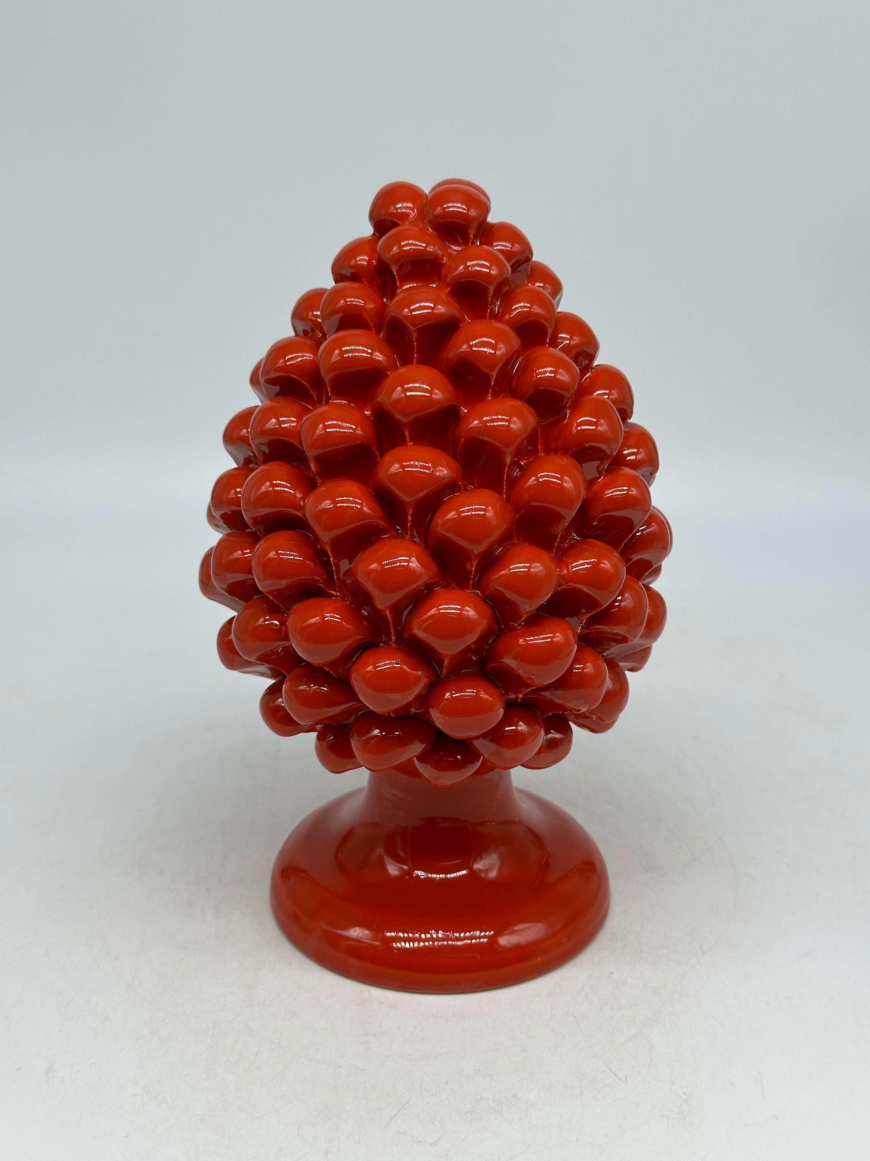 Pigna Ceramica Caltagirone cm H.20 Artigianale Rosso - PIGNE