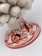 Pigna Ceramica Caltagirone cm H.20 Artigianale VENUS Bianco Rosso DD CERAMICHE SICILIANE