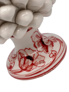 Pigna Ceramica Caltagirone cm H.20 Artigianale VENUS Bianco Rosso - DD CERAMICHE SICILIANE