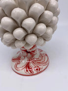 Pigna Ceramica Caltagirone cm H.20 Artigianale VENUS Bianco Rosso DD CERAMICHE SICILIANE
