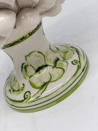 Pigna Ceramica Caltagirone cm H.20 Artigianale VENUS Bianco Verde DD CERAMICHE SICILIANE
