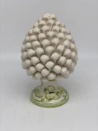 Pigna Ceramica Caltagirone cm H.20 Artigianale VENUS Bianco Verde DD CERAMICHE SICILIANE