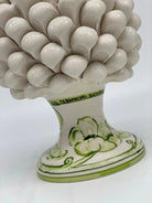 Pigna Ceramica Caltagirone cm H.20 Artigianale VENUS Bianco Verde DD CERAMICHE SICILIANE