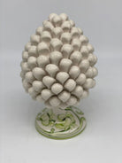 Pigna Ceramica Caltagirone cm H.20 Artigianale VENUS Bianco Verde DD CERAMICHE SICILIANE