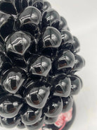 Pigna Ceramica Caltagirone cm H.20 Artigianale VENUS Nero Rosa DD CERAMICHE SICILIANE