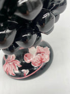 Pigna Ceramica Caltagirone cm H.20 Artigianale VENUS Nero Rosa DD CERAMICHE SICILIANE