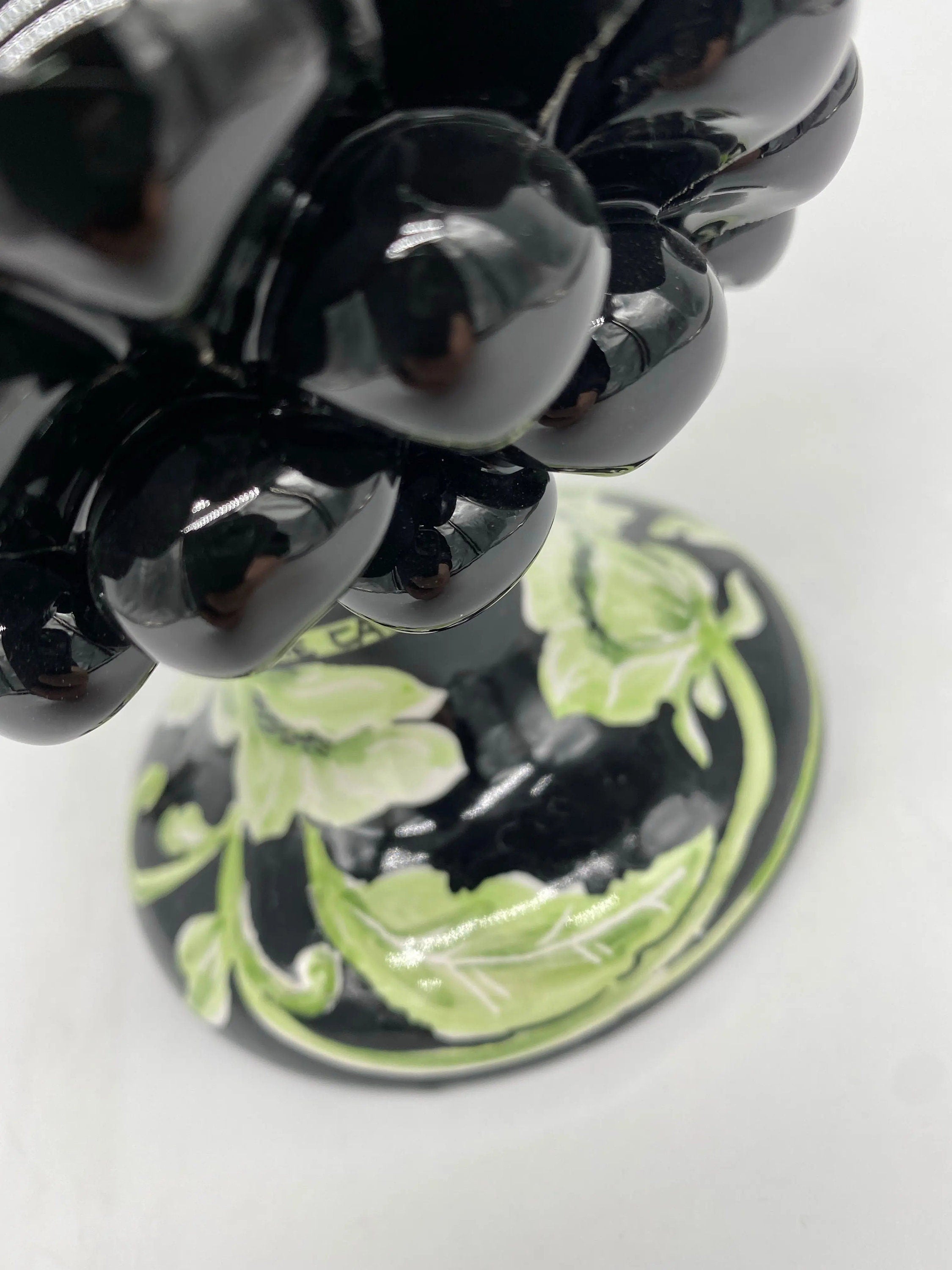 Pigna Ceramica Caltagirone cm H.20 Artigianale VENUS Nero Verde DD CERAMICHE SICILIANE