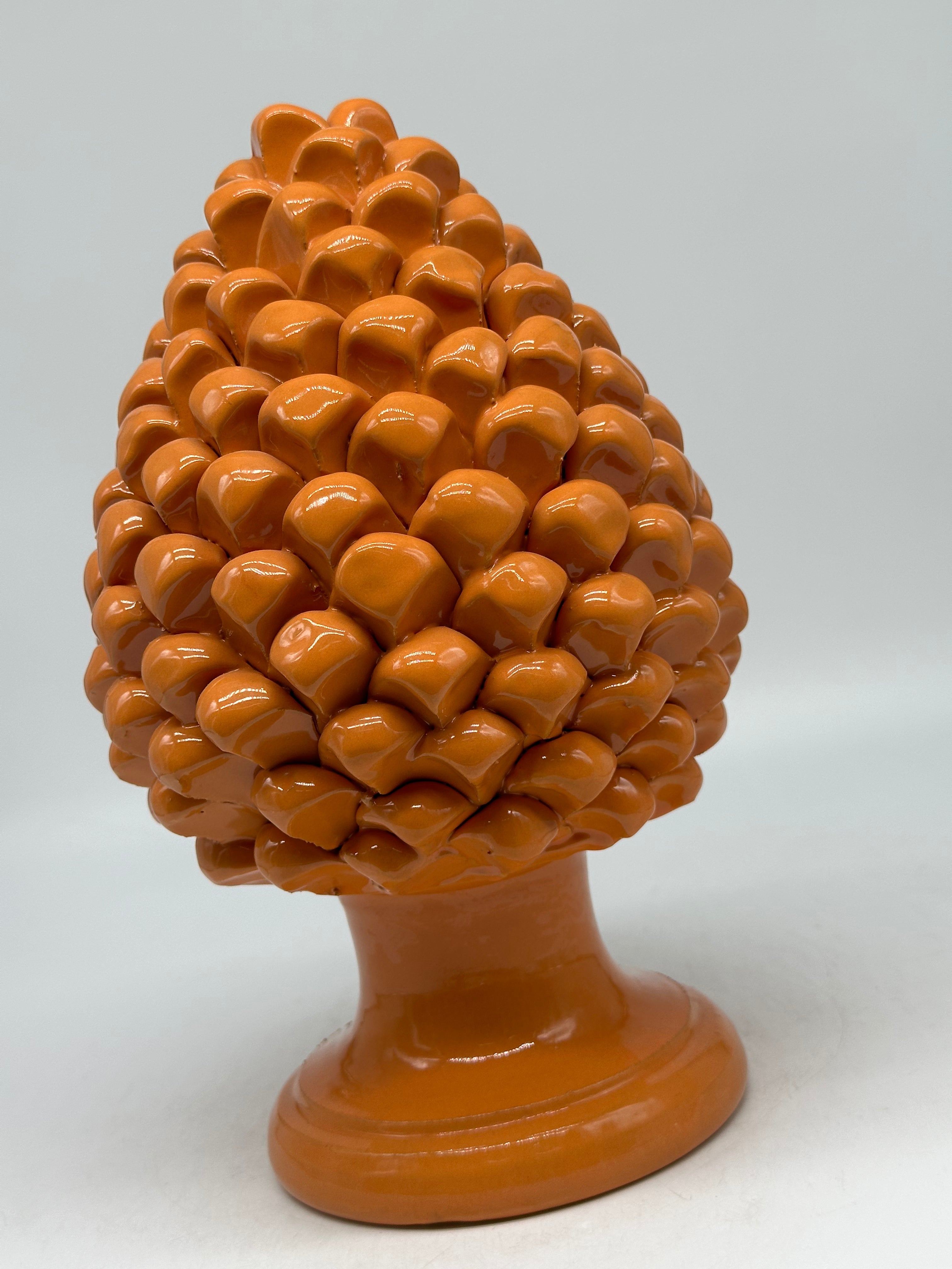 Pigna Ceramica Caltagirone cm H.25 Artigianale Arancione - PIGNE