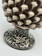 Pigna Ceramica Caltagirone cm H.25 Artigianale Beige Base Decorata