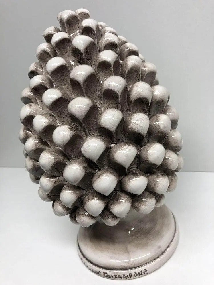 Pigna Ceramica Caltagirone cm H.25 Artigianale Beige Écru DD CERAMICHE SICILIANE