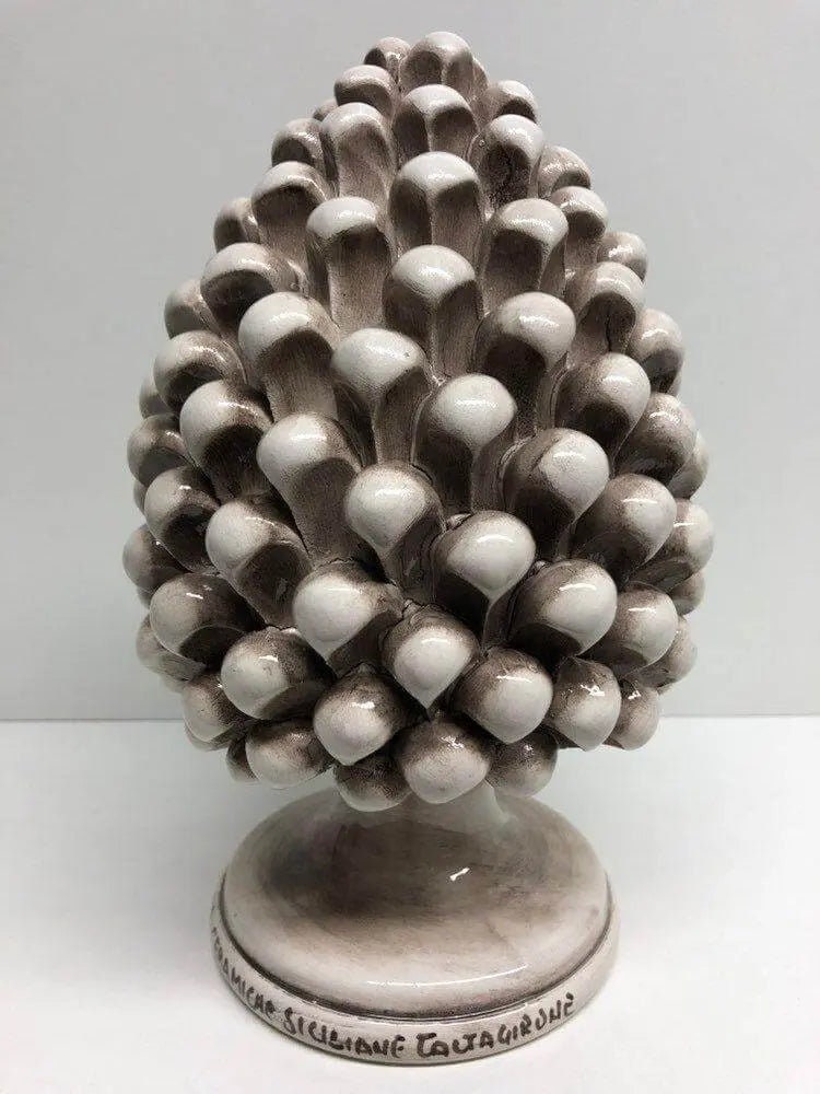 Pigna Ceramica Caltagirone cm H.25 Artigianale Beige Écru DD CERAMICHE SICILIANE