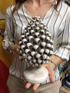 Pigna Ceramica Caltagirone cm H.25 Artigianale Beige Écru DD CERAMICHE SICILIANE