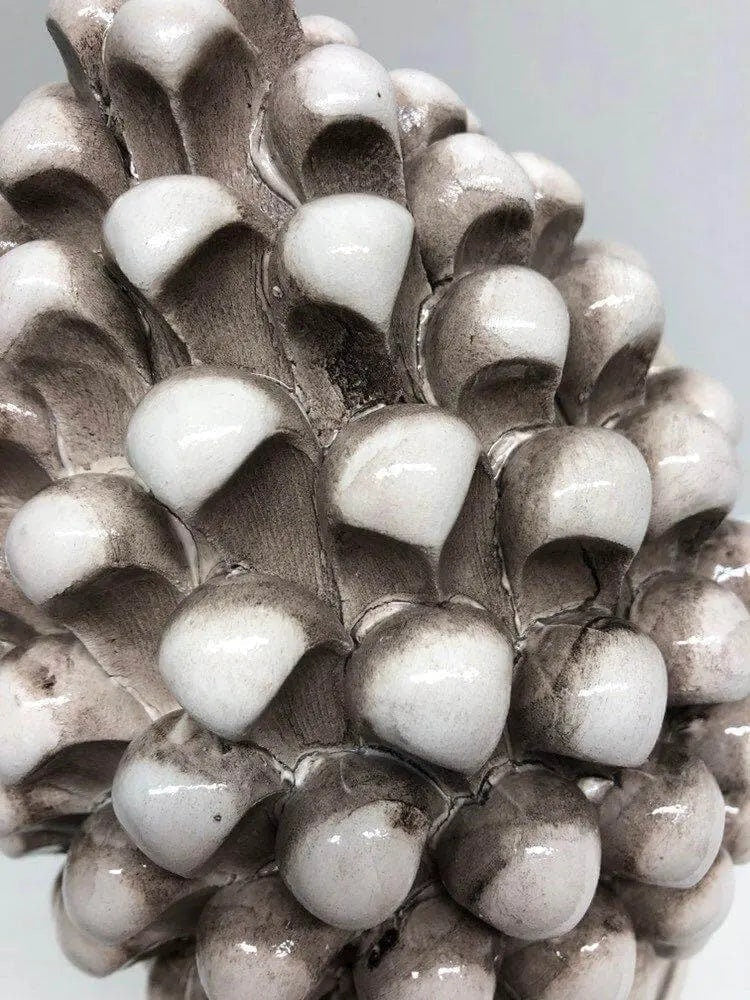 Pigna Ceramica Caltagirone cm H.25 Artigianale Beige Écru DD CERAMICHE SICILIANE