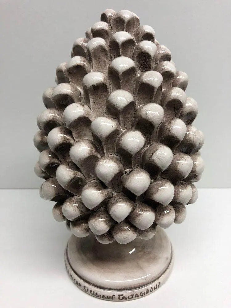 Pigna Ceramica Caltagirone cm H.25 Artigianale Beige Écru DD CERAMICHE SICILIANE