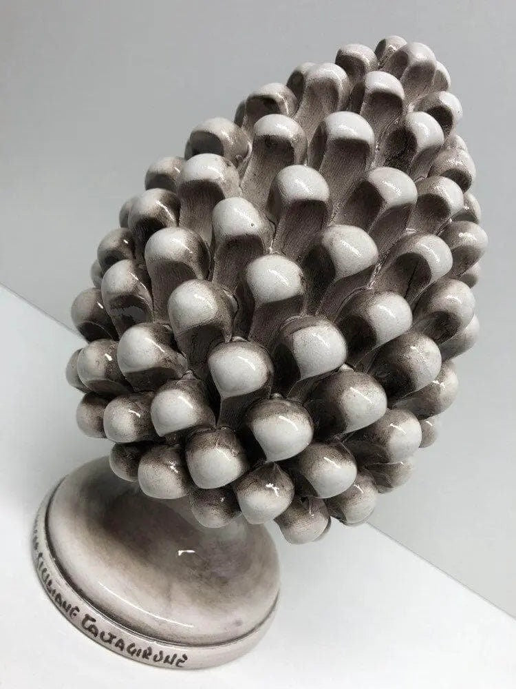 Pigna Ceramica Caltagirone cm H.25 Artigianale Beige Écru DD CERAMICHE SICILIANE