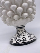 Pigna Ceramica Caltagirone cm H.25 Artigianale Bianco Base Decorata DD CERAMICHE SICILIANE